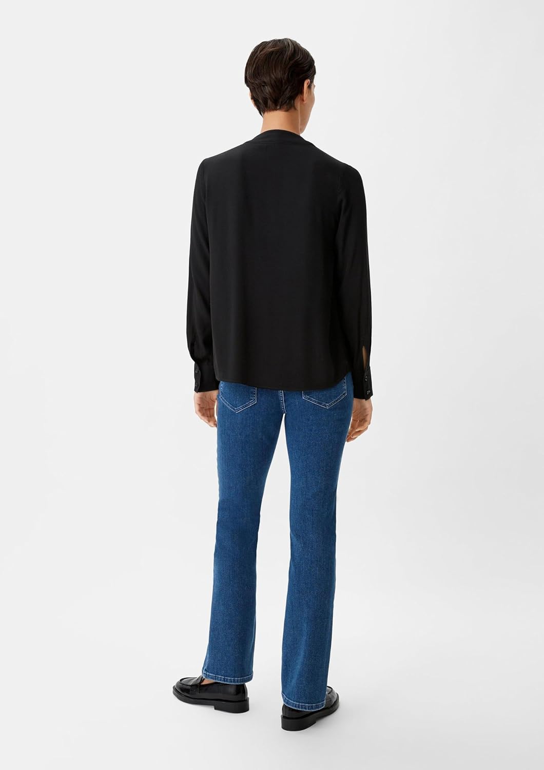 Comma Crêpe-Bluse mit Plisseefalte 36 9999_schwarz, 36 9999_schwarz
