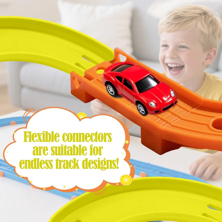 8 Stück Gebogene Schienenstücke Kompatibel mit Hot Wheels Spielzeugautos, ABS Rennstreckenverbinder