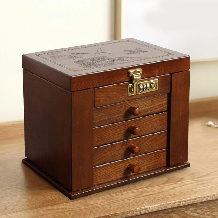 Schmuckschrank Holz Schmuckkästchen 5 Schichten Schmuckschatulle Schmuckkasten aus Holz Schmuck Orga