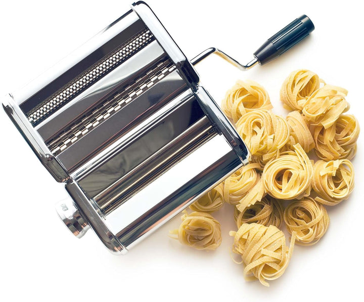 Toboli manuelle Nudelmaschine aus Edelstahl Pasta Maschine Walze mit einstellbarer Teigdicke 2-6mm