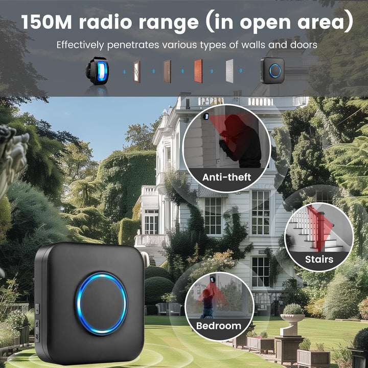 BITIWEND PIR Bewegungsmelder Alarm Kabellos Haussicherheit Alarmanlage 110 dB Anti-Diebstahl Infraro