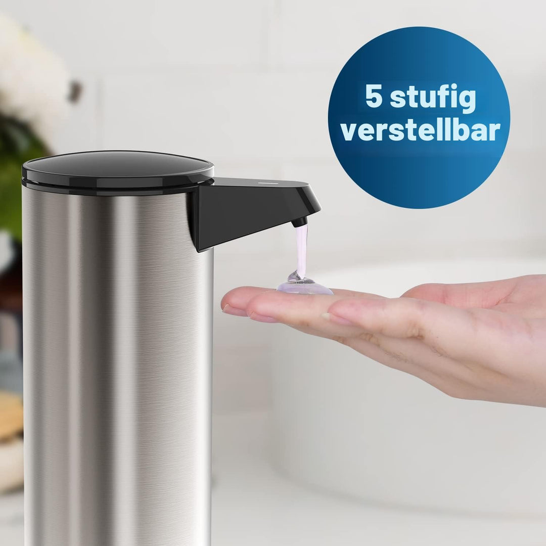 AIKE Seifenspender Automatisch Edelstahl mit Sensor Infrarot, 280ml Berührungsloser Automatischer Se