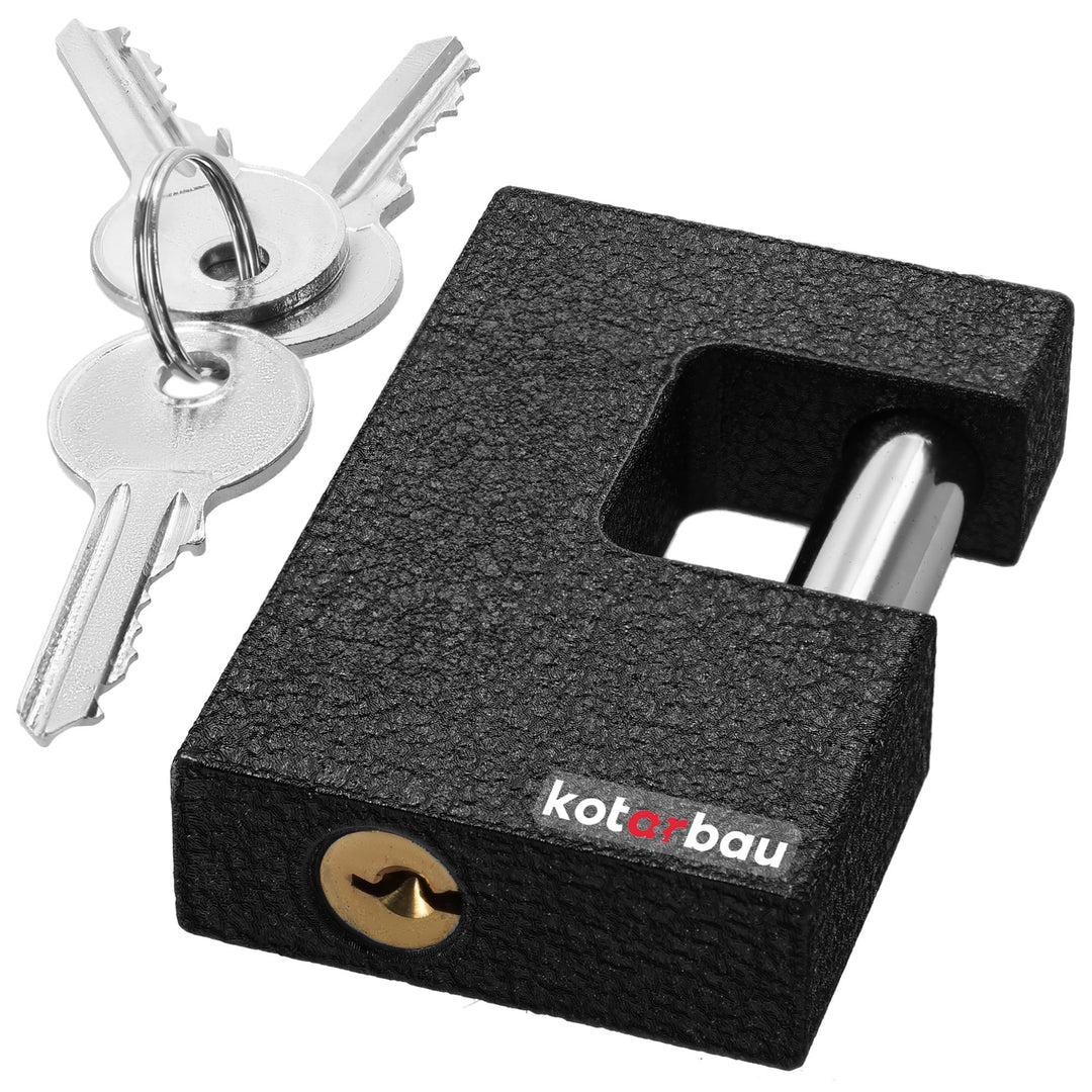 KOTARBAU® Gusseisen Vorhangschloss 80 mm Monoblock Vorhängeschloss mit Bolzen Einbruchsicherung Büge