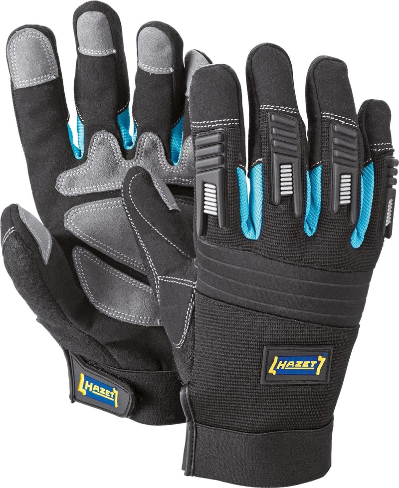 HAZET Mechaniker Handschuhe 1987-5L | Abriebbeständige, Rutschfeste Handschuhe in Grösse L | Atmungs