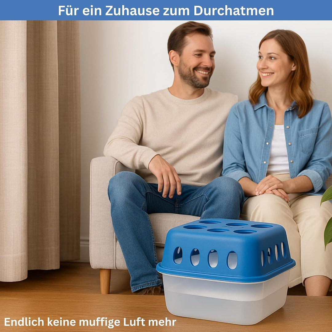 Luftentfeuchter ohne Strom Entfeuchter Box Wiederverwendbar Nachfüllbar Granulat für Bad Keller Wohn