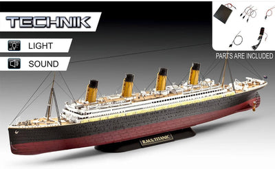 Revell 00458 RMS Titanic - Technik originalgetreuer Modellbausatz für Experten, unlackiert, Mittel R