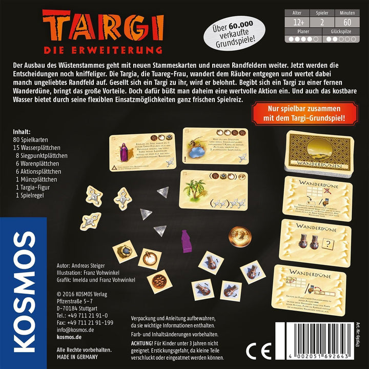 Kosmos 692643 Targi - Die Erweiterung, Mehr Spielmöglichkeiten für das Grundspiel, Spiele für 2 Pers