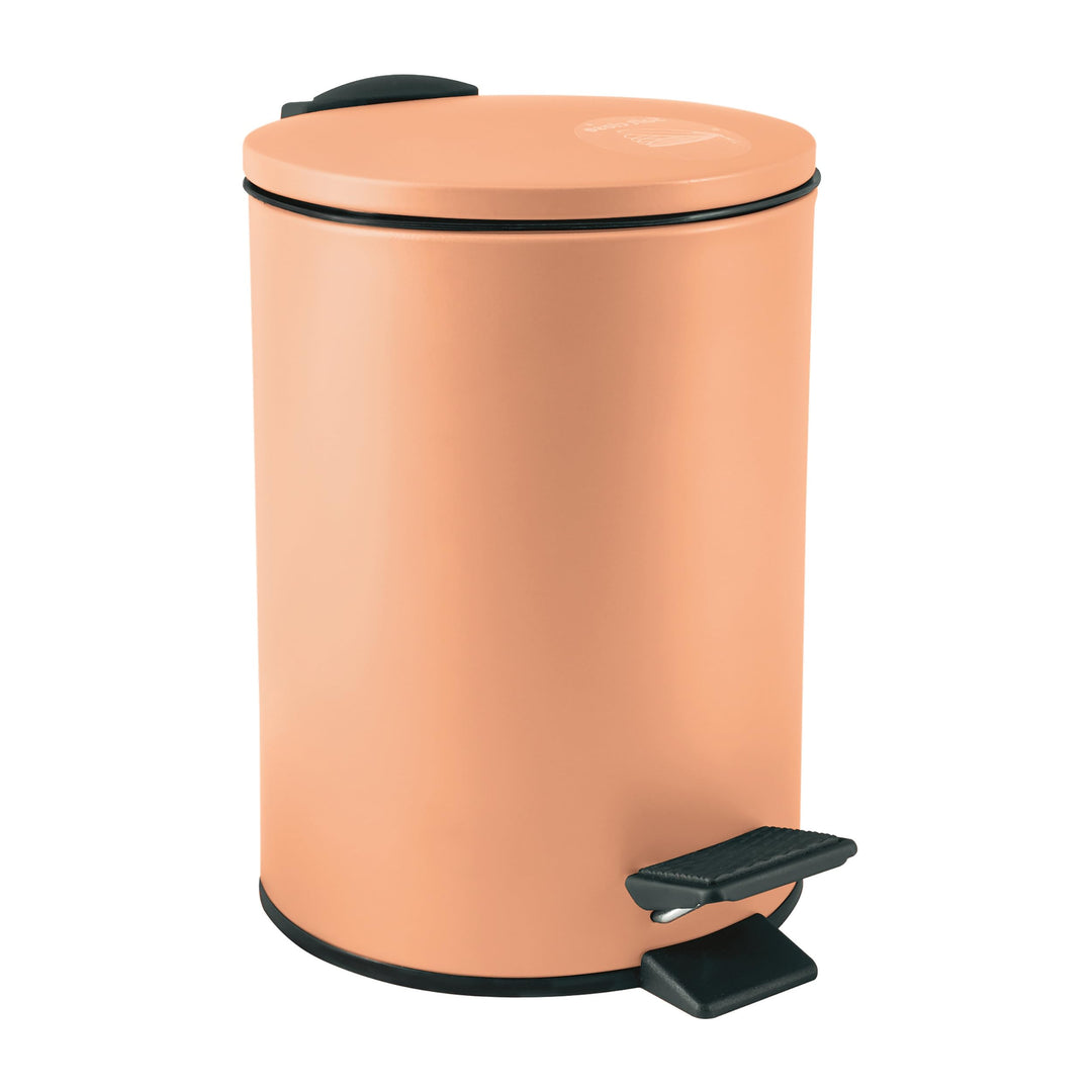 Spirella Adelar 3L Treteimer – Modernes Design – 16,8 x 16,8 x 25 cm – Mattes Pfirsichfarben – Geruc