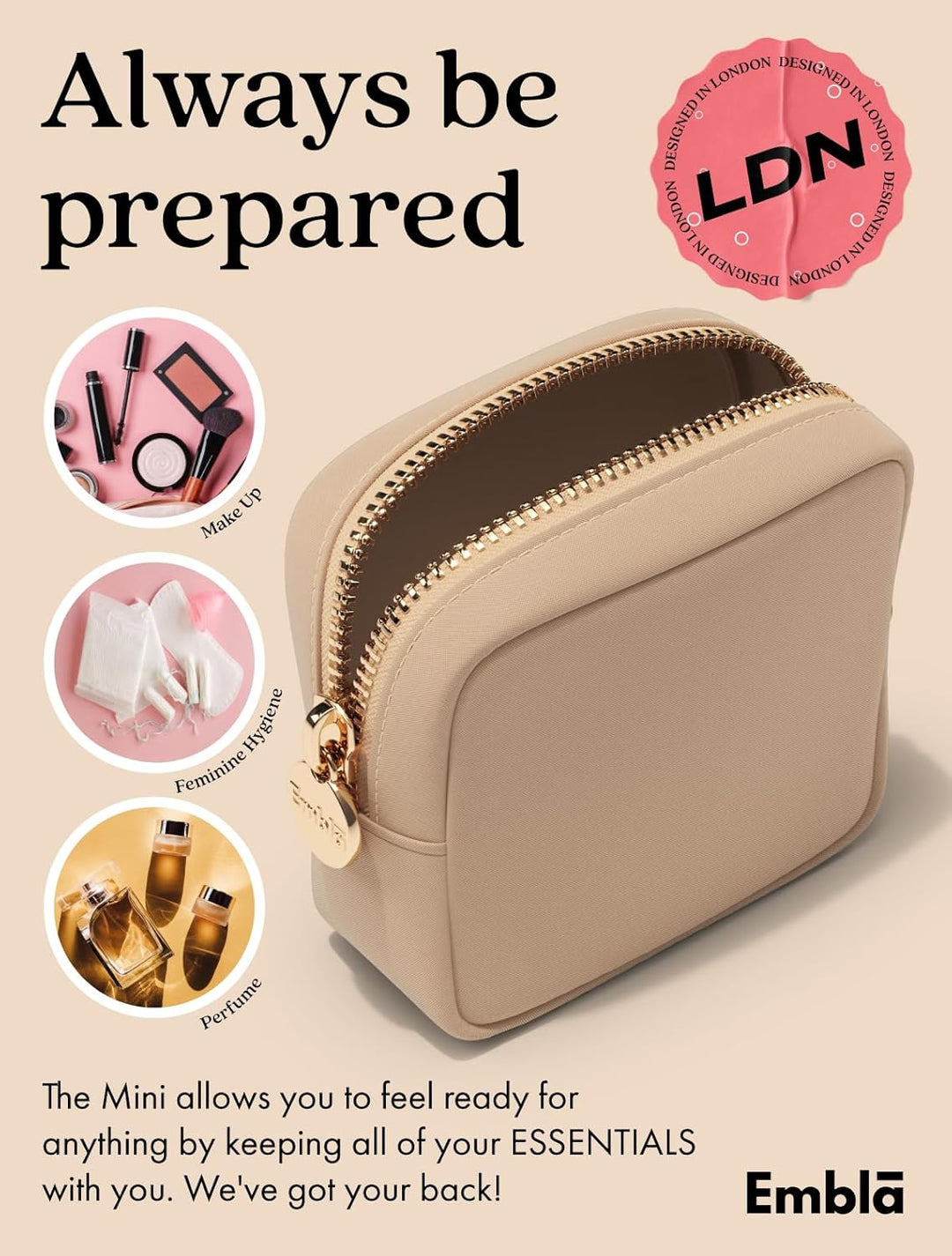 Embla Make-up-Tasche, Koffer S Sand, S Sand