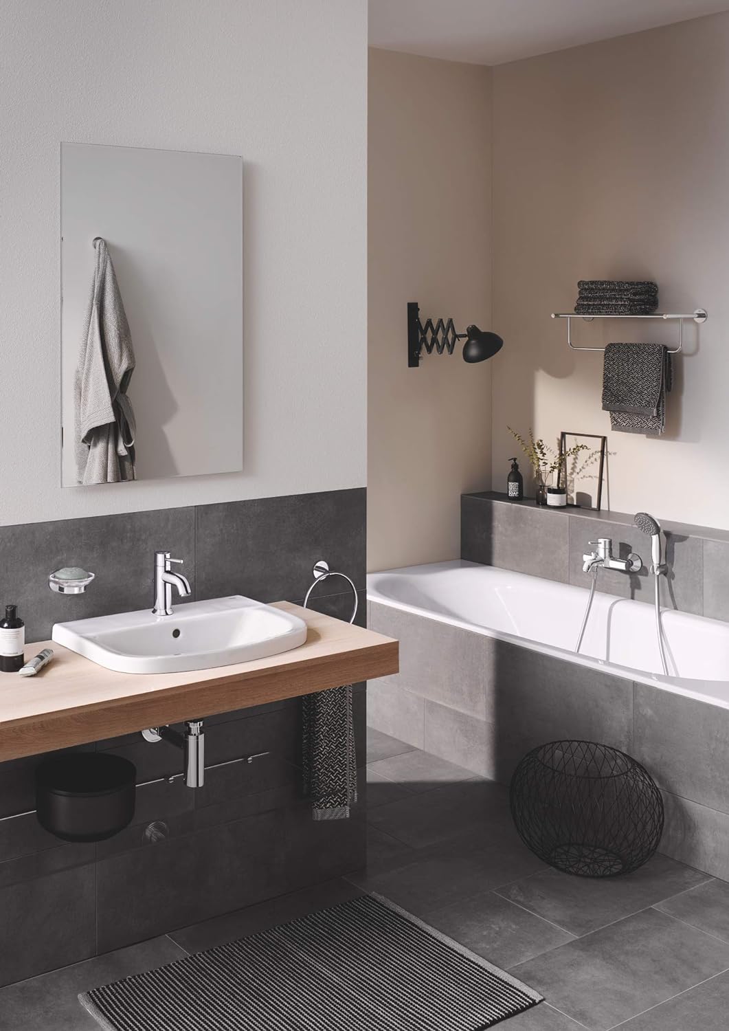 GROHE Vitalio Start 100 | Wandhalterset 2 Strahlarten | chrom | 27950000, 2 Strahlarten