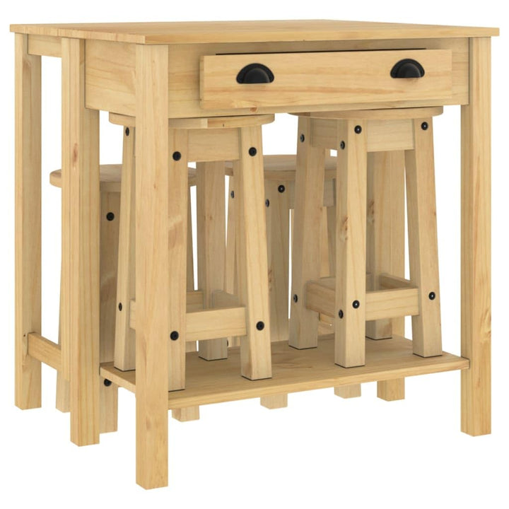 vidaXL Bar Set 5-TLG., Bartisch mit 4 Barhocker, Stehtisch Bistrotisch Barstühle für Esszimmer Küche