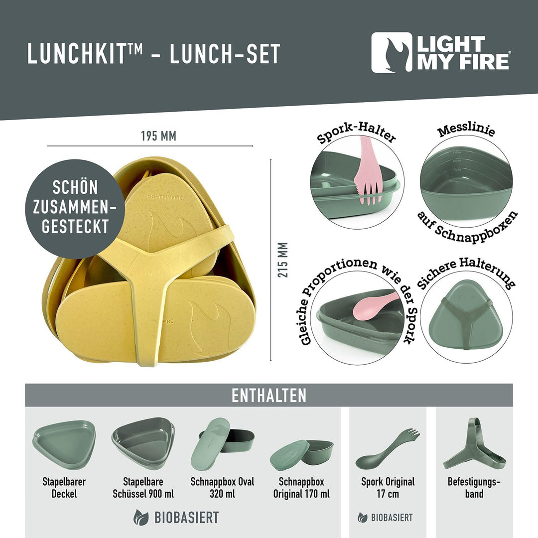 Light My Fire Camping Geschirr Set - 6 Teilig Salat to Go Box - Brotdose Erwachsene mit Camping Best