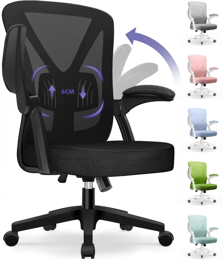 Topiake Bürostuhl,Schreibtischstuhl Bürostuhl Ergonomisch mit Einstellbarer Lendenstütze,klappbaren