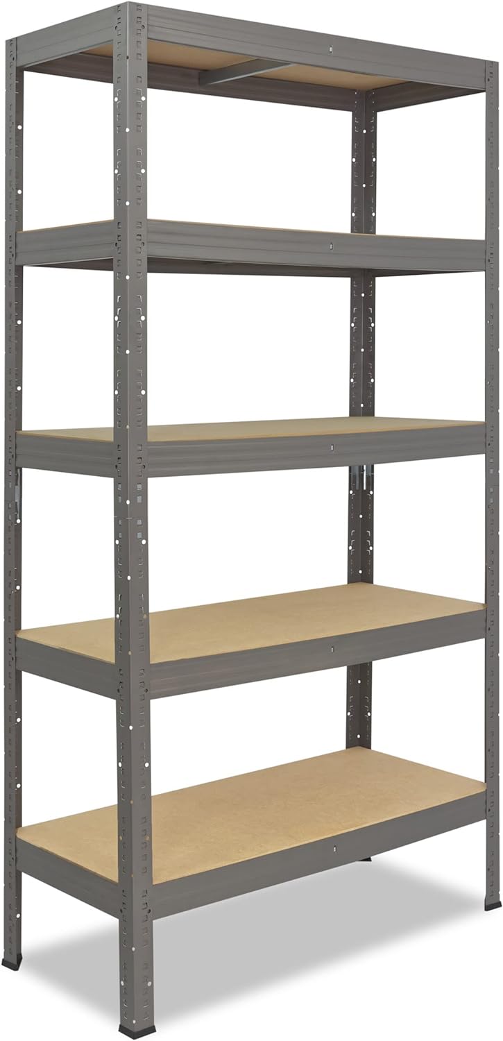 shelfplaza® 180x110x40cm Profi Schwerlastregal grau/Metallregal mit 5 Böden à 200kg Tragkraft/Keller
