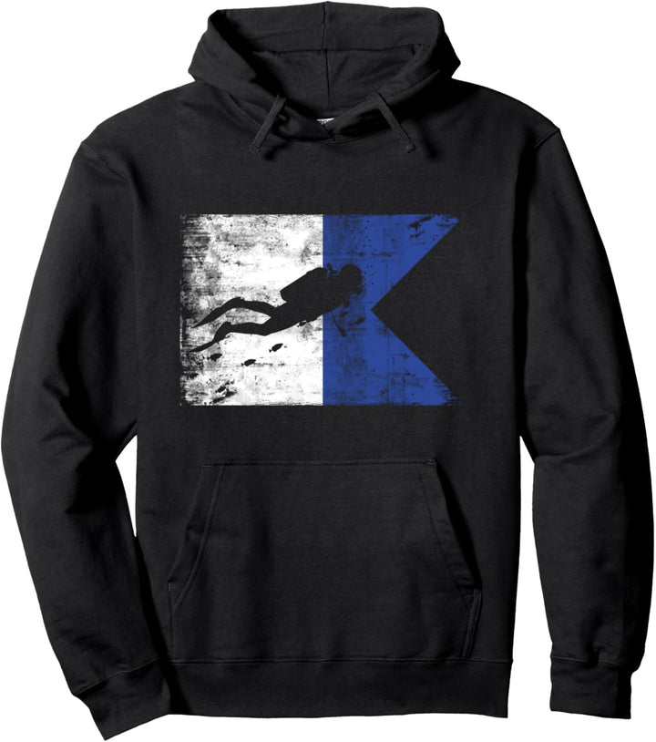 Taucher Tauchen Taucherflagge Alpha Gerätetauchen Tiefsee Pullover Hoodie