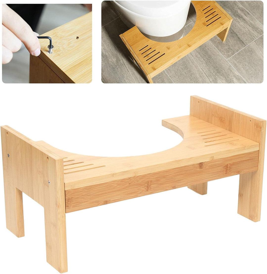 Toilettenhocker, Holz Toilettenhocker Toilettenhilfe Fussstütze mit Einstellbarer Höhe Toilettenhock