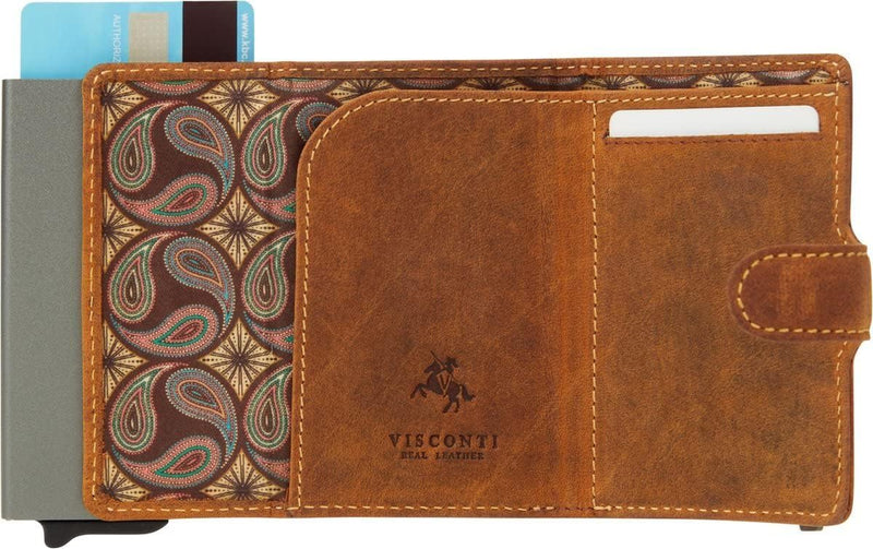 VISCONTI® Slim Wallet mit Münzfach & RFID-Schutz I Kartenetui bis 6 Karten I Kreditkartenetui klein