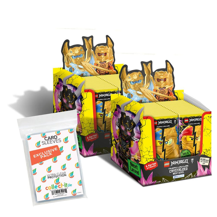 Bundle mit LEGO Ninjago Serie 8 Next Level Trading Cards - 2 Display (100 Booster) + Exklusive Colle