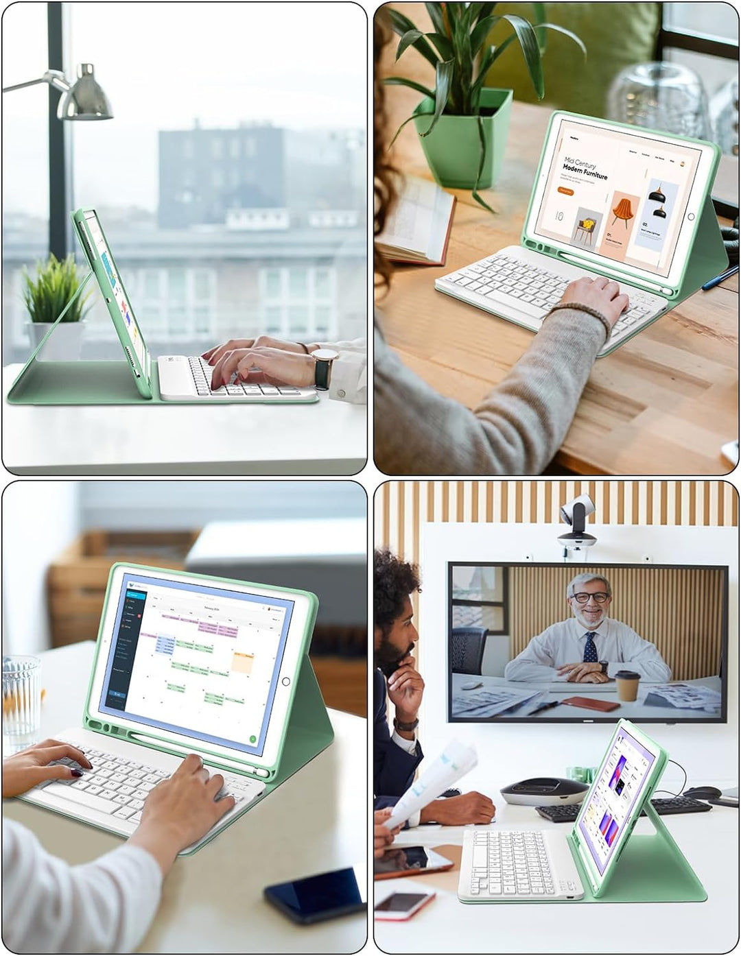 IVEOPPE iPad 9 Generation Hülle mit Tastatur,iPad 10.2 Hülle mit Tastatur, iPad Pro 10 5 Zoll Tastat
