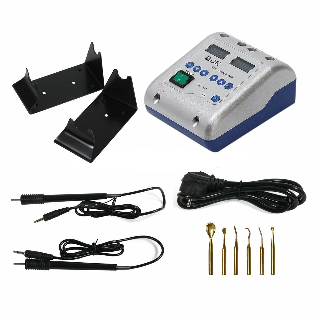 Elektrische Wachs Schnitzmaschine Doppel Stift und 6 Wachs Spitze Topf