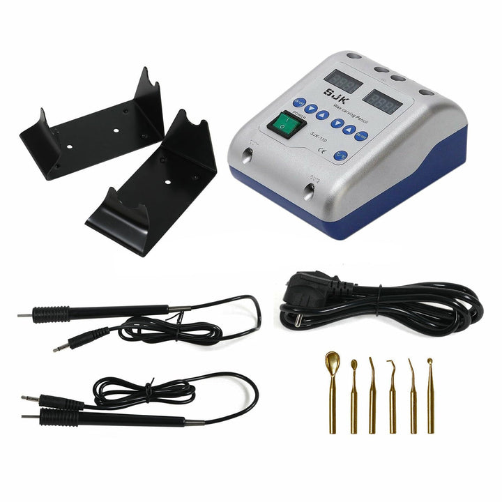 Elektrische Wachs Schnitzmaschine Doppel Stift und 6 Wachs Spitze Topf
