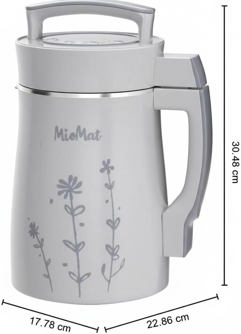 8-in-1 Pflanzlicher Milchbereiter | Bereiten Sie 1,2L natürliche Mandelmilch, Sojamilch, Hafermilch,