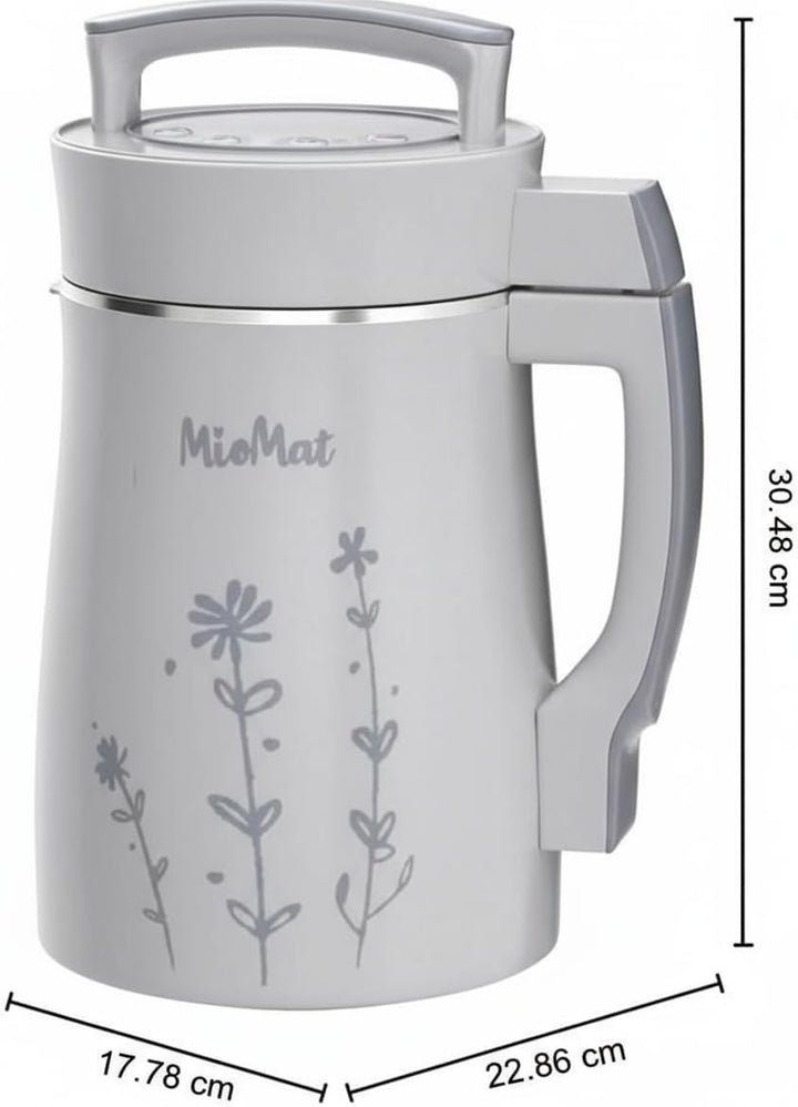 8-in-1 Pflanzlicher Milchbereiter | Bereiten Sie 1,2L natürliche Mandelmilch, Sojamilch, Hafermilch,