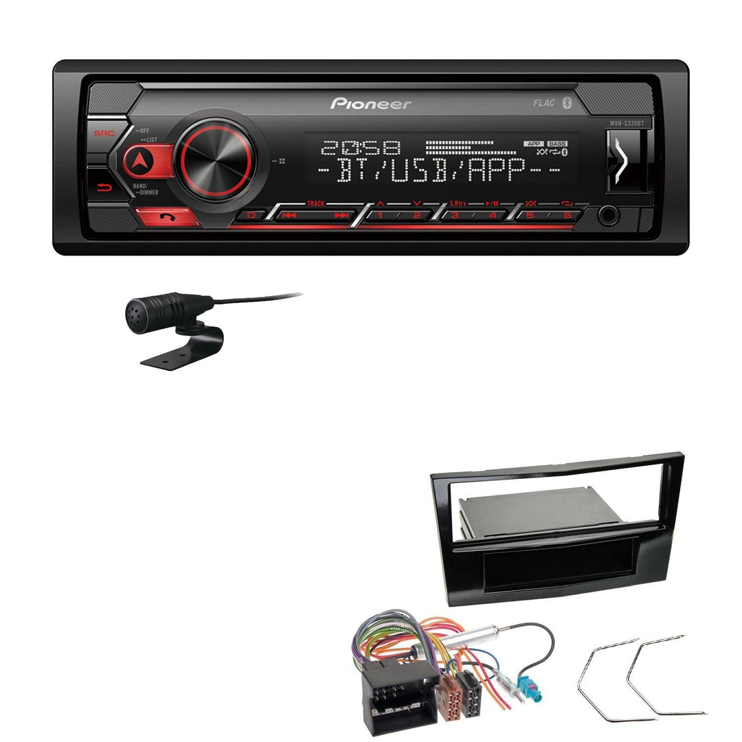 Pioneer MVH-S320BT 1-DIN Bluetooth Autoradio USB FLAC Spotify mit Einbauset passend für Opel Zafira