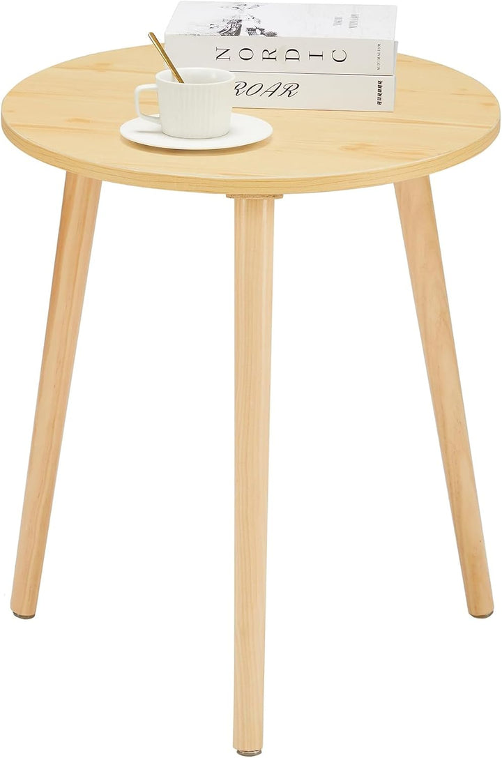 APICIZON Beistelltisch, Couchtisch rund Ø 42 cm, Höhe 51 cm, Sofatisch mit Beinen aus Massivholz, Sk