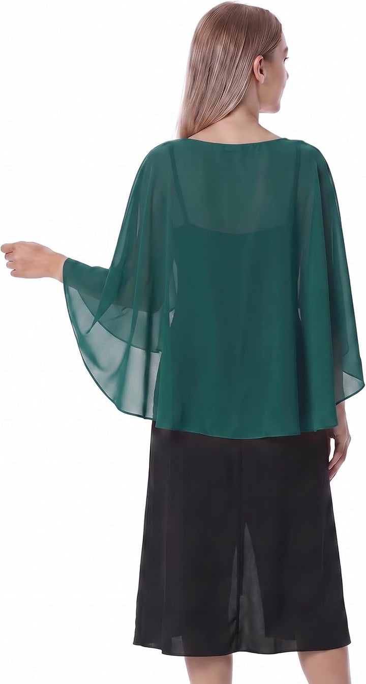 Damen Chiffon-umhang001 Pashmina-Schal Einheitsgrösse Blaugrün/Ein Hauch von Paradies (Trace of Para