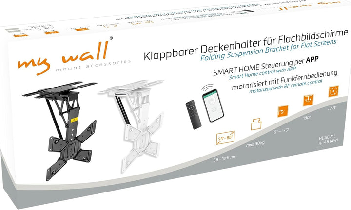 Mywall TV-Deckenhalterung HL46ML Motorisiert&amp;Klappbar für Flachbildschirme mit Smart Home Steuerung