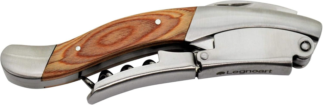 Legnoart Kellnermesser GHEMME Edelstahl mit Holzgriff und Geschenkbox WF-1