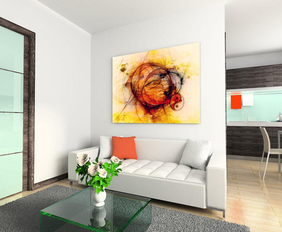 Paul Sinus Art Abstraktes Bild auf Leinwand Feng Shui Energie Abstrakt111_cm_dekoratives LeinLeinwan