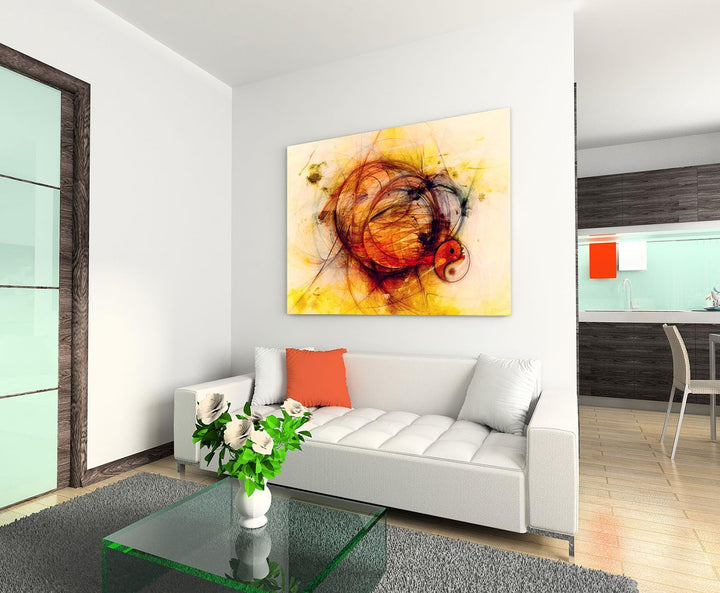 Paul Sinus Art Abstraktes Bild auf Leinwand Feng Shui Energie Abstrakt111_cm_dekoratives LeinLeinwan