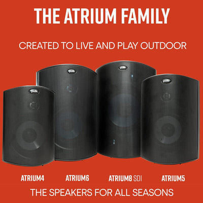 Polk Audio Atrium 4 sats Aussen-Lautsprecher (80 W) schwarz, Schwarz