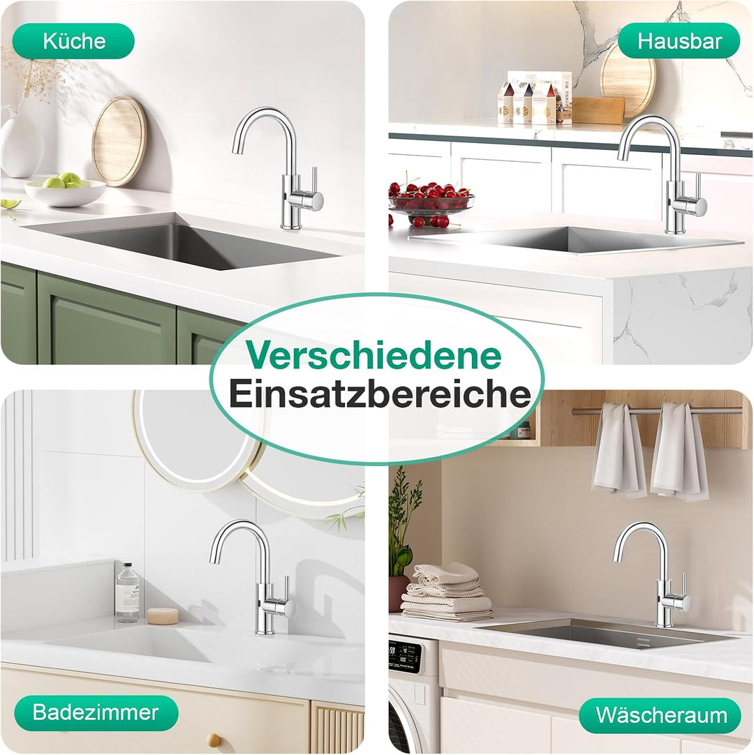 CREA Infrarot Wasserhahn 360° drehbar mit Automatischer Sensor Berührungslose, Einhebelmischer Armat