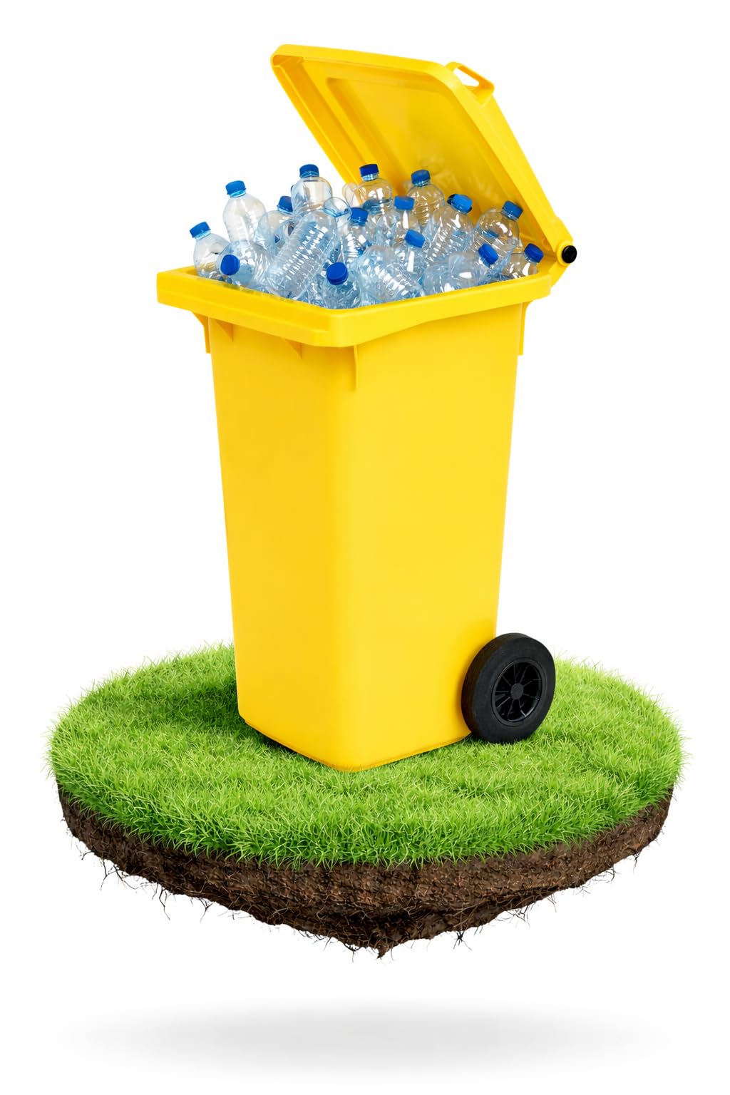 Mülltonne 120 L Gelb | Pfand-Sammelbehälter mit Rädern für Plastikflaschen | Gelbe Tonne für Plastik
