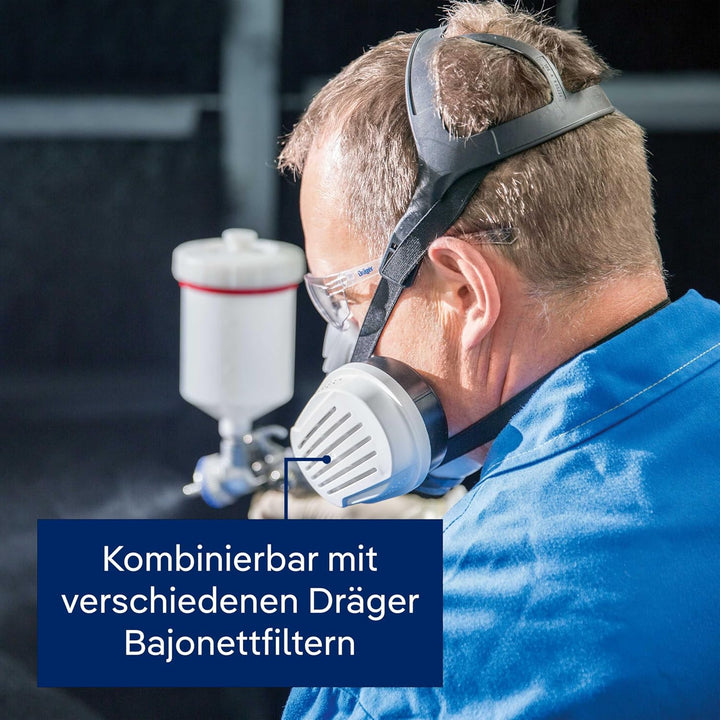 Dräger X-plore 3300 Maler Halbmasken-Set inkl. A2 P3 Kombi-Filter | Grössen S/M/L | gegen Gase, Dämp