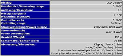 OCS.tec Digitaler Thermostat Thermo Dimm-Control Zeitschaltuhr Alarm Aquarium Terrarium Reptilien Fi