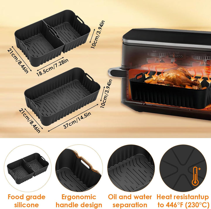 Heissluftfritteuse Zubehör für COSORI Dual Blaze TwinFry 10L, 1 x 10 l + 2 x 5 l Wiederverwendbar Si