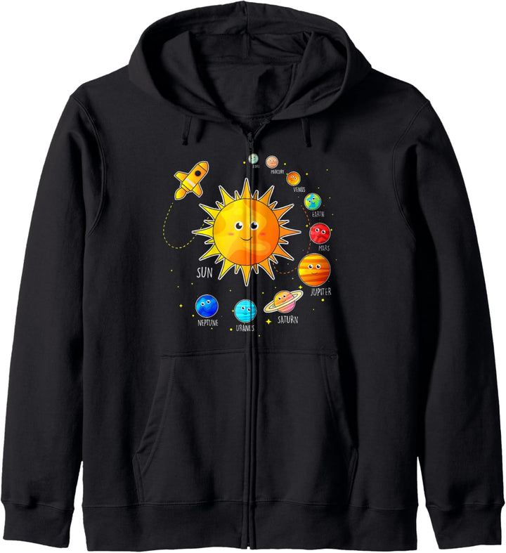 Sonnensystem Kinder Weltraum Planeten Universum Sonne Spruch Kapuzenjacke
