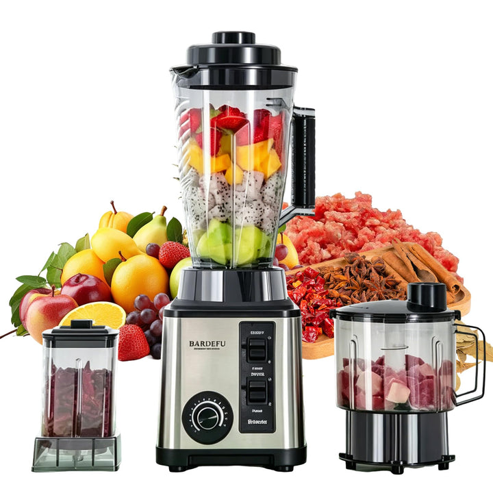 8-in-1 Multifunktions-Mixer, Tischmixer mit 2L & 3L Behälter, Standmixer Hochleistungsmixer, 15 Gesc