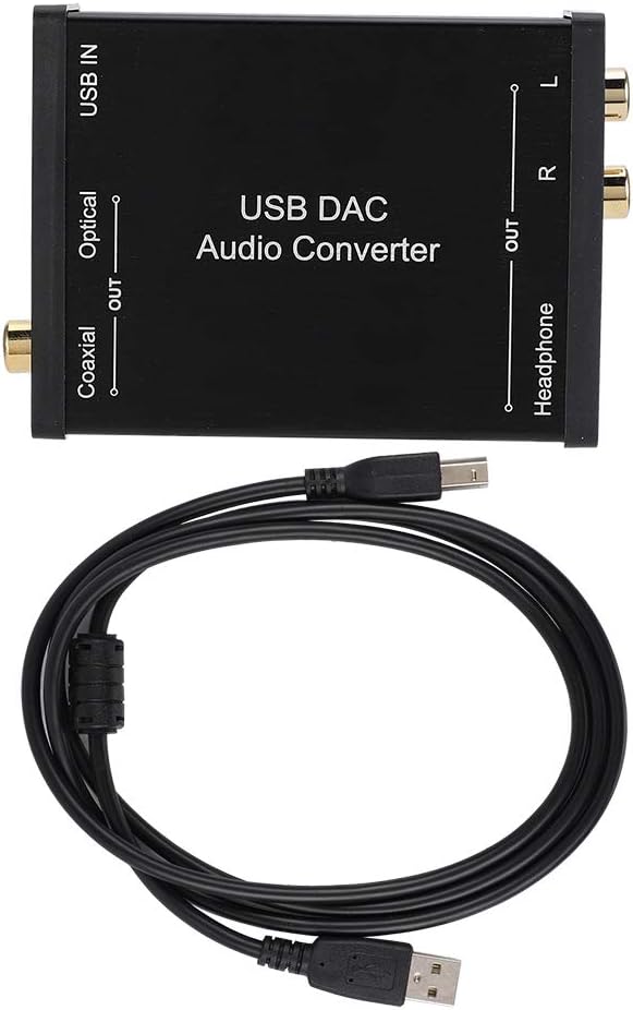 Cuifati Digital-zu-Analog-Audio-Konverter, DAC Digital SPDIF Optical (Toslink) zu Analog L/R RCA & 3