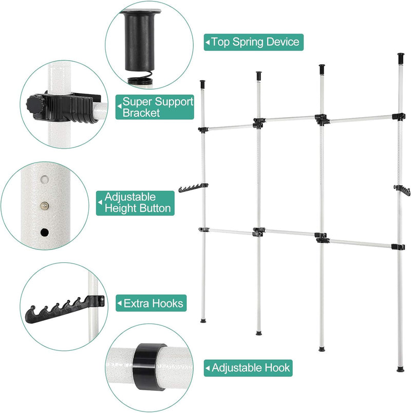 lyrlody Teleskop Garderoben System Regalsystem Kleiderständer Garderobenständer Verstellbares Ordnun