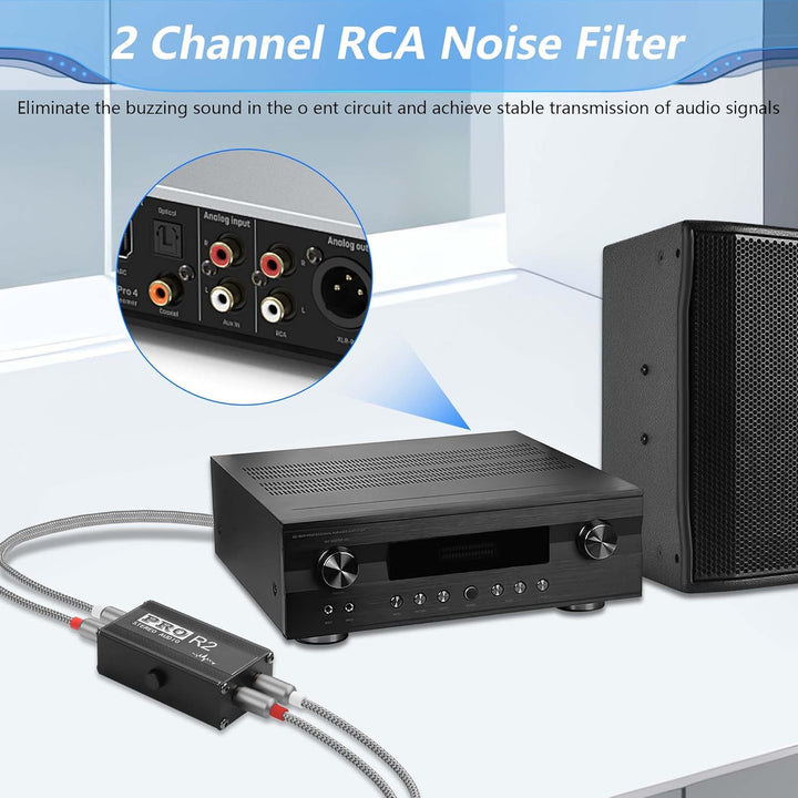CERRXIAN RCA Ground Loop Noise Isolator, Hum Eliminator, RCA 2 Kanal Passive Isolation Transformer,
