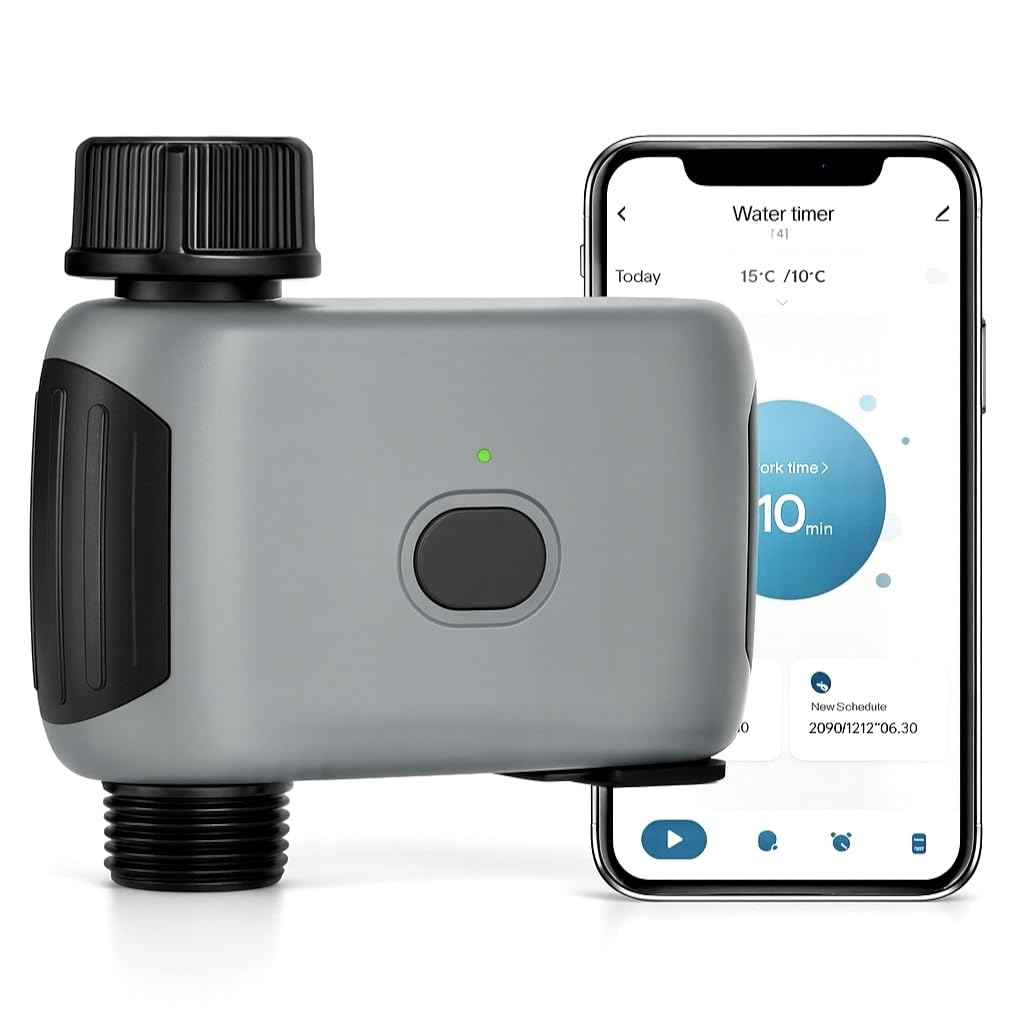 rainfactory Bewässerungscomputer WLAN mit Messinganschluss, Smart Water Timer, APP Steuerung, Alexa