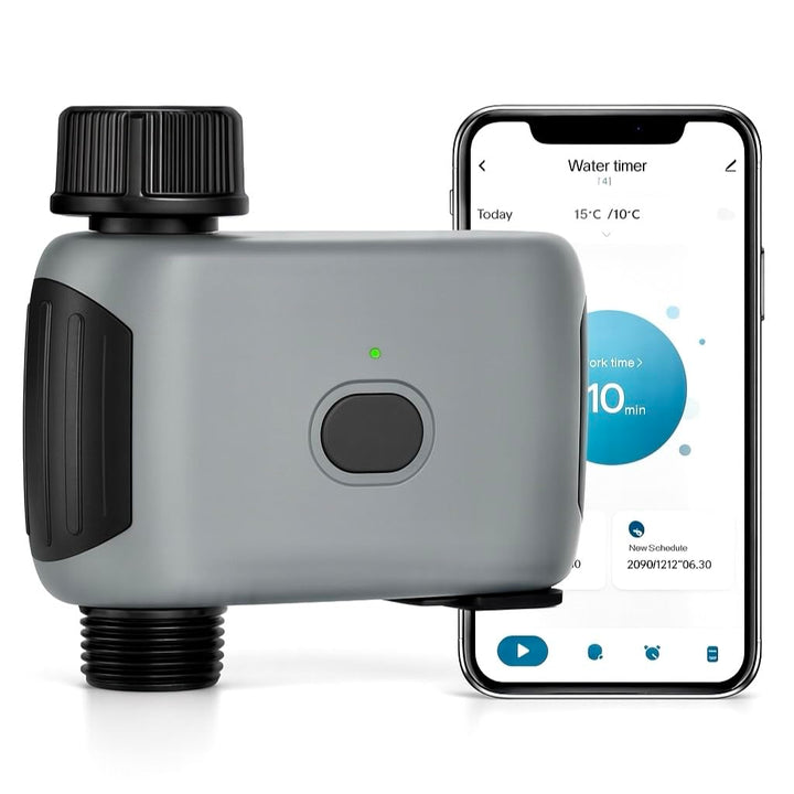 rainfactory Bewässerungscomputer WLAN mit Messinganschluss, Smart Water Timer, APP Steuerung, Alexa