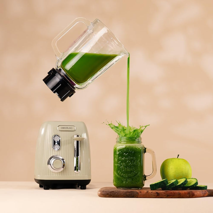 Cecotec Standmixer Retro Power Black Titanium RetroGreen. 1200W Maximale Leistung, 2 Geschwindigkeit
