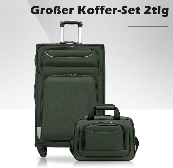 COOLIFE Koffer Trolley Koffer Reisekoffer von 4 Rollen Stoffkoffer Handgepäck TSA-Schloss Der Koffer