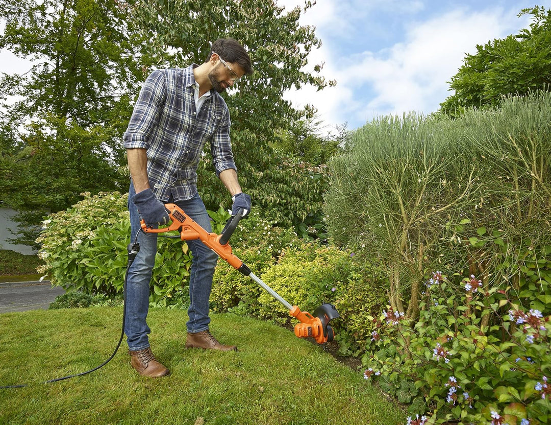 Black+Decker BESTA525 Elektro-Rasentrimmer/Rasenkantenschneider 230 V, Schwarz, 25 cm + vollautomati